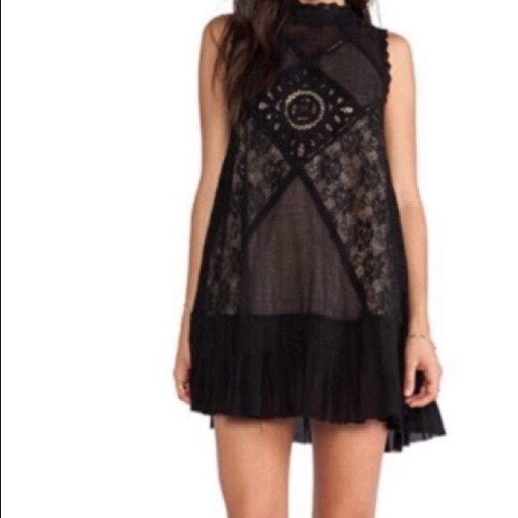 Free People Dresses & Skirts - Free People angel black lace shift dress XS